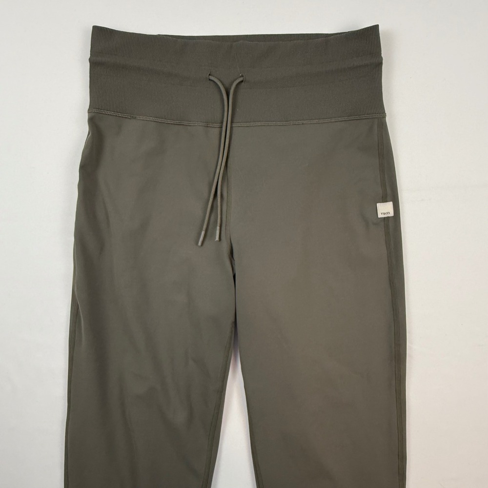 Vuori Womens Performance Joggers Olive Green High Rise Ribbed Waist Pants Small